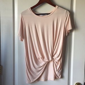 FLASH SALE: CJLA Blush Front Knot Basic Tee